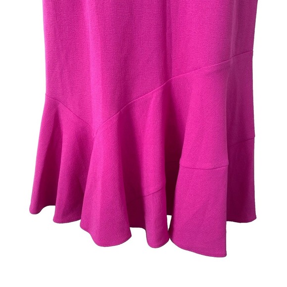 Covington Sleeveless Cocktail Midi Dress Fuchsia Pink Knee Length Flare Size 10 - Picture 4 of 9